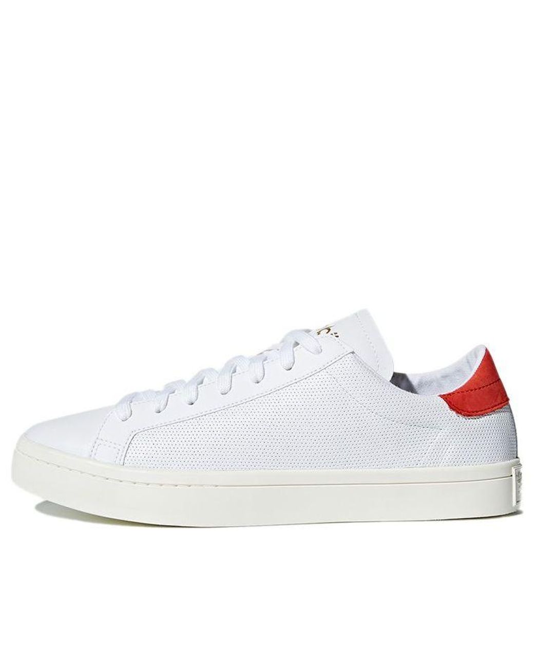 adidas Originals Courtvantage Casual Skate Shoes White Red | Lyst