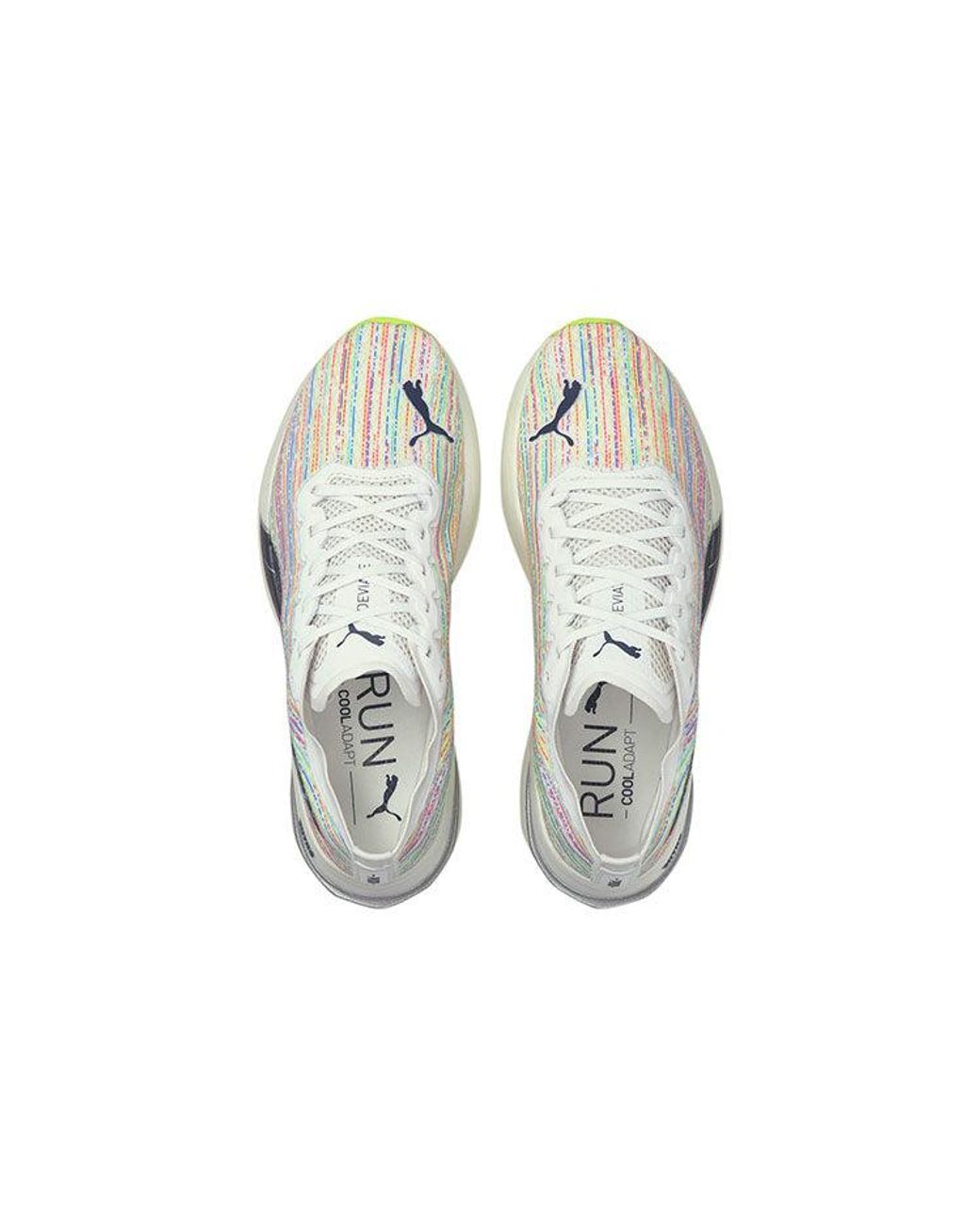 PUMA White Deviate Nitro Spectra Running Trainers