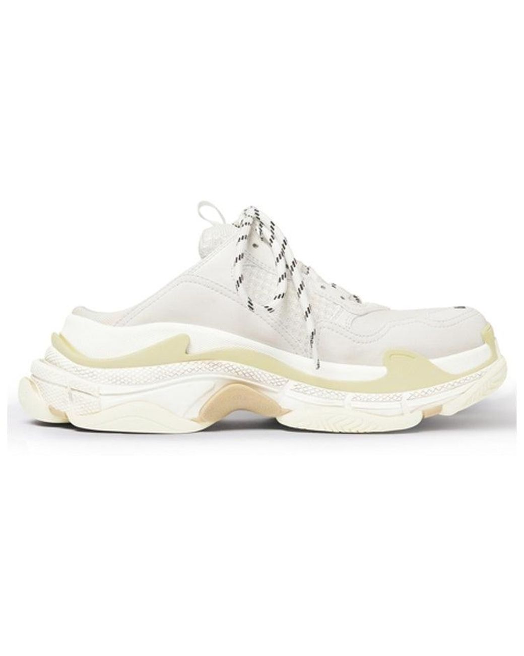Balenciaga White Triple S Mules Double Foam And Mesh' for men