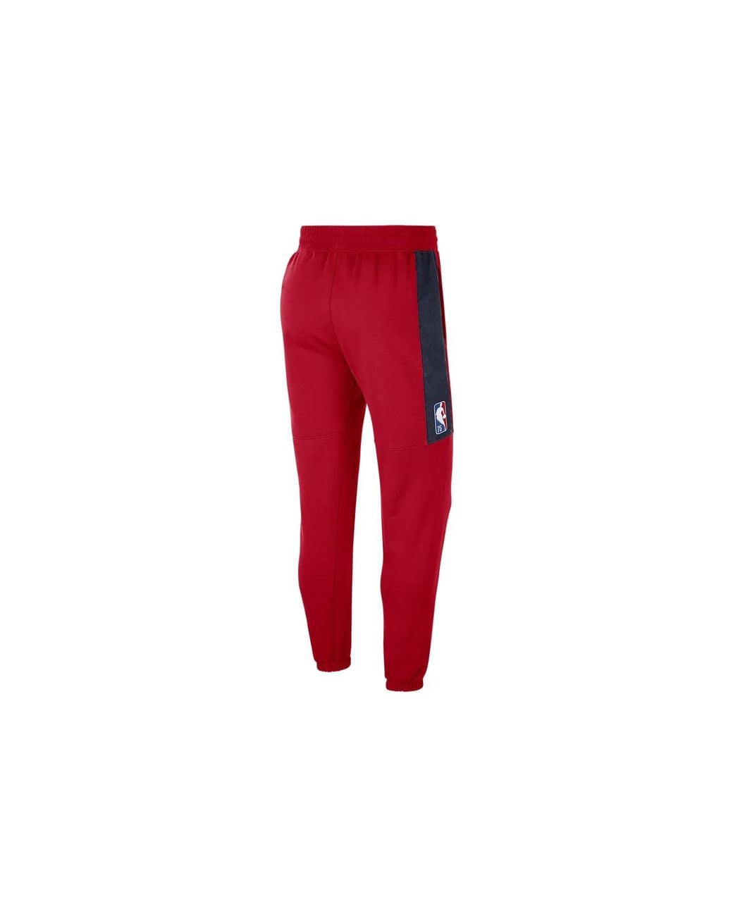 Nike Red Nba Brooklyn Nets Contrasting Colors Logo Fleece Lacing Sports Pants/Trousers/Joggers for men