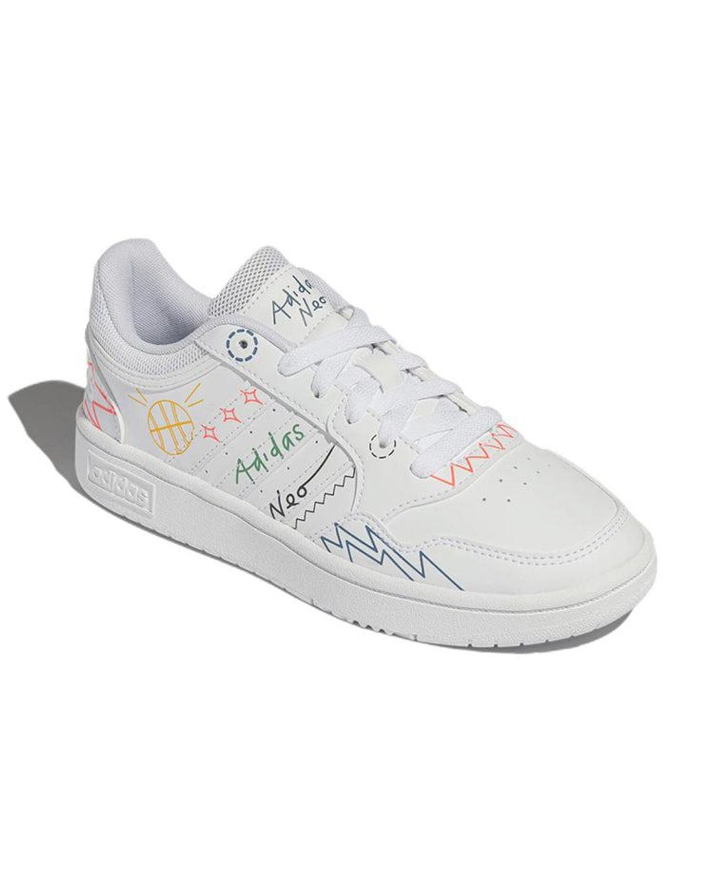Adidas White (Wmns) Hoops 3.0 Shoes Muti-Color'