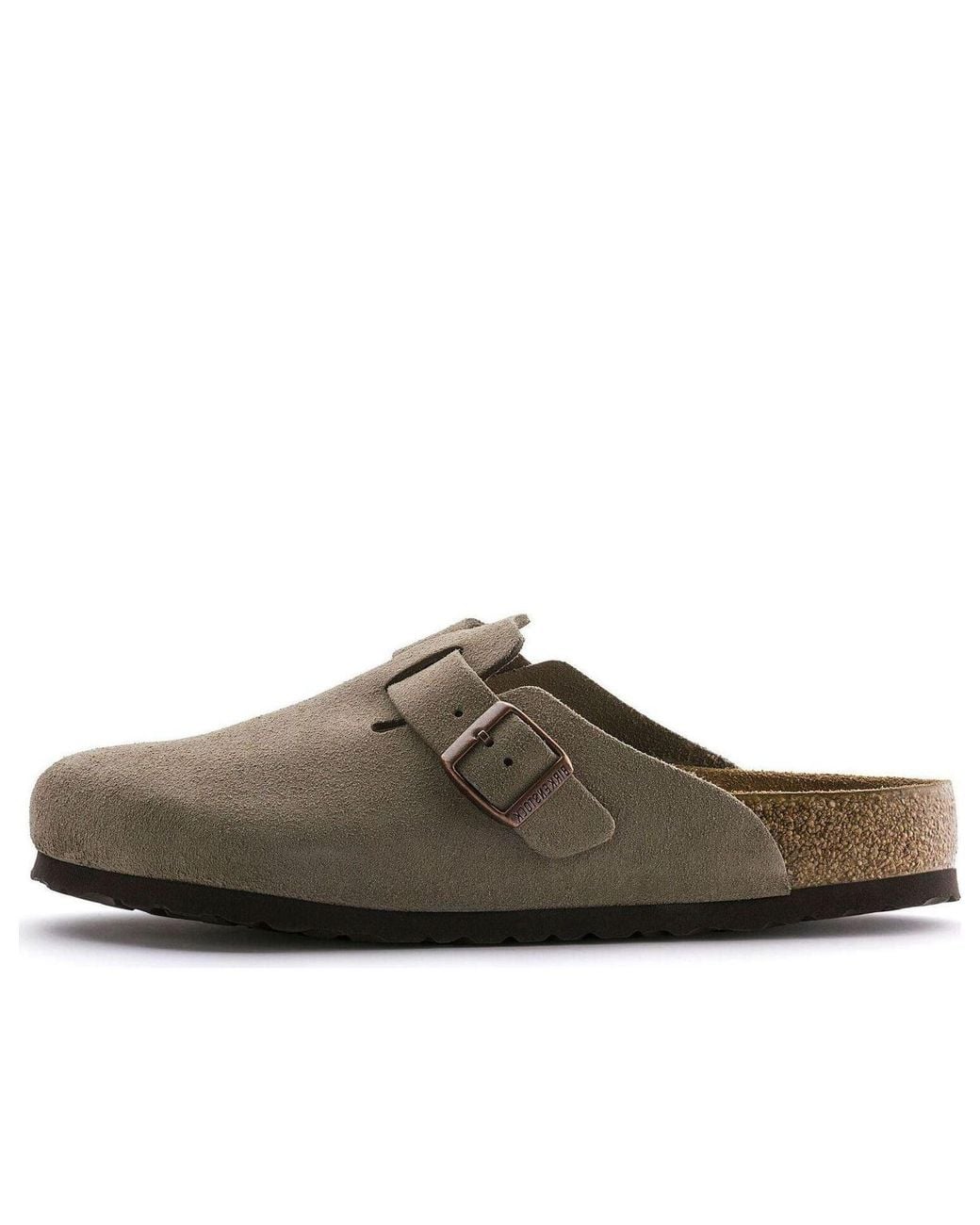 Birkenstock Brown Boston Soft Footbed Suede Narrow 'Taupe' for men