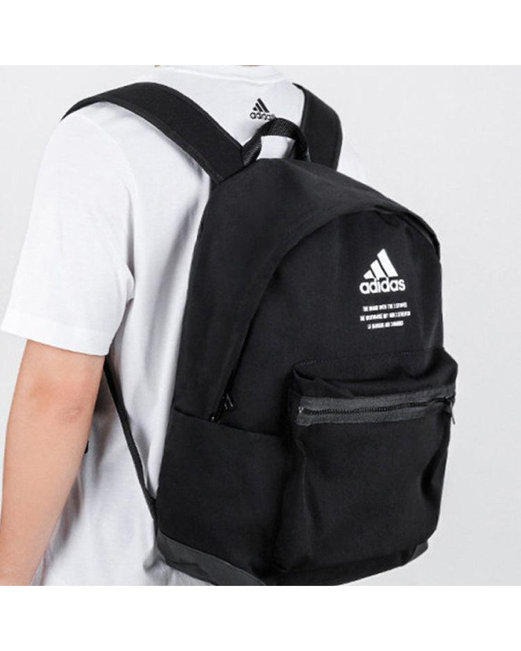 Adidas Black Classic Twill Fabric Backpack for men