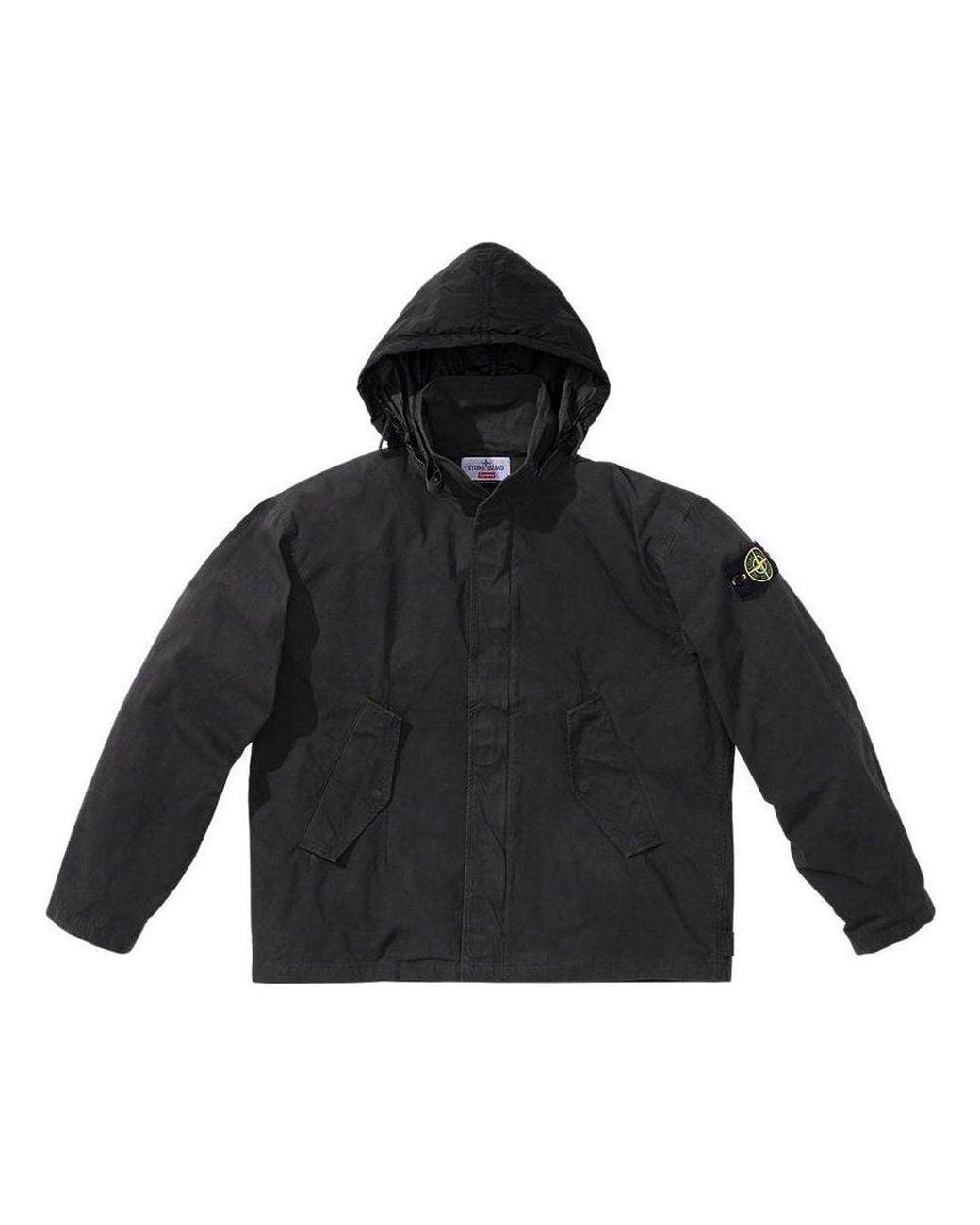 Supreme Black X Stone Island Cotton Cordura Shell Jacket for men