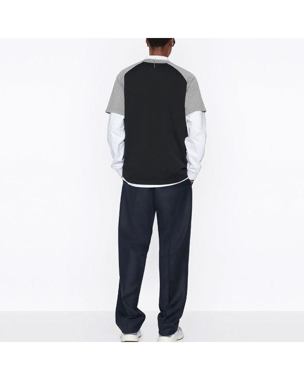 Dior Black Ss22 Alphabet Pattern Loose Short Sleeve T-Shirt for men