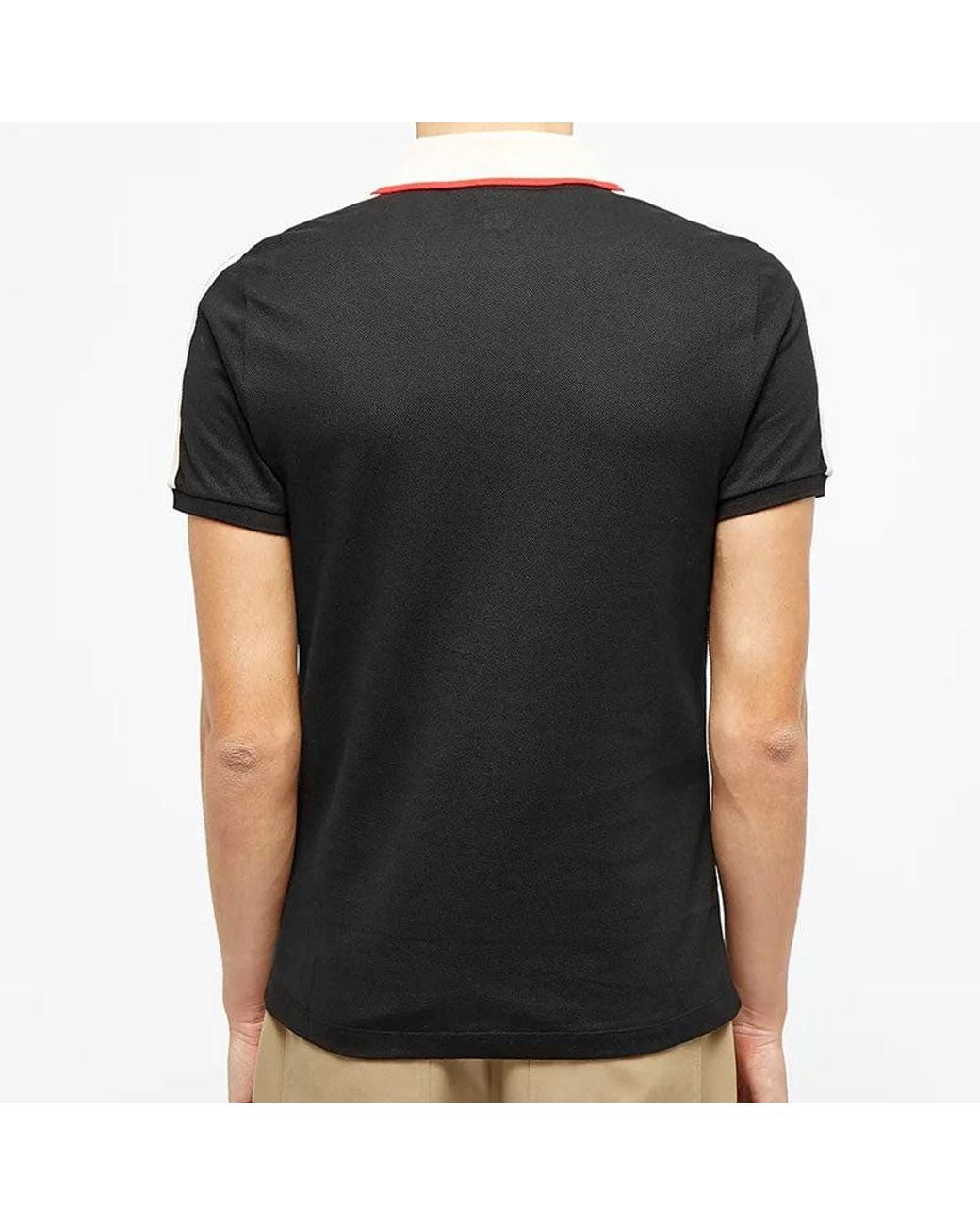 Gucci Black Striped Logo Short-Sleeved Polo Shirt for men