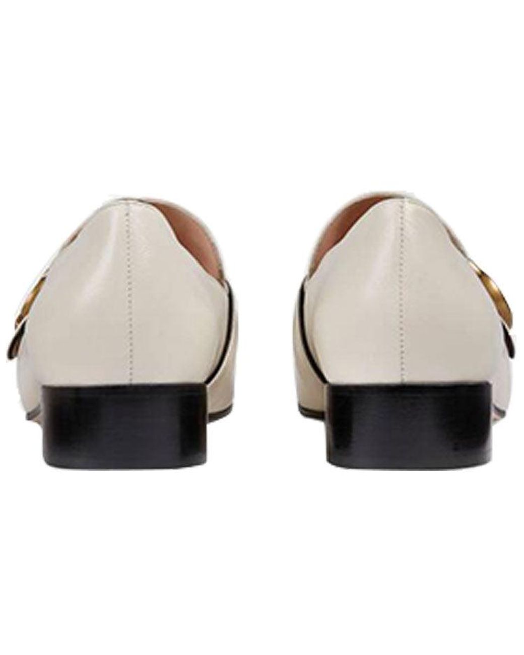Gucci White (Wmns) Double G Leather Loafers
