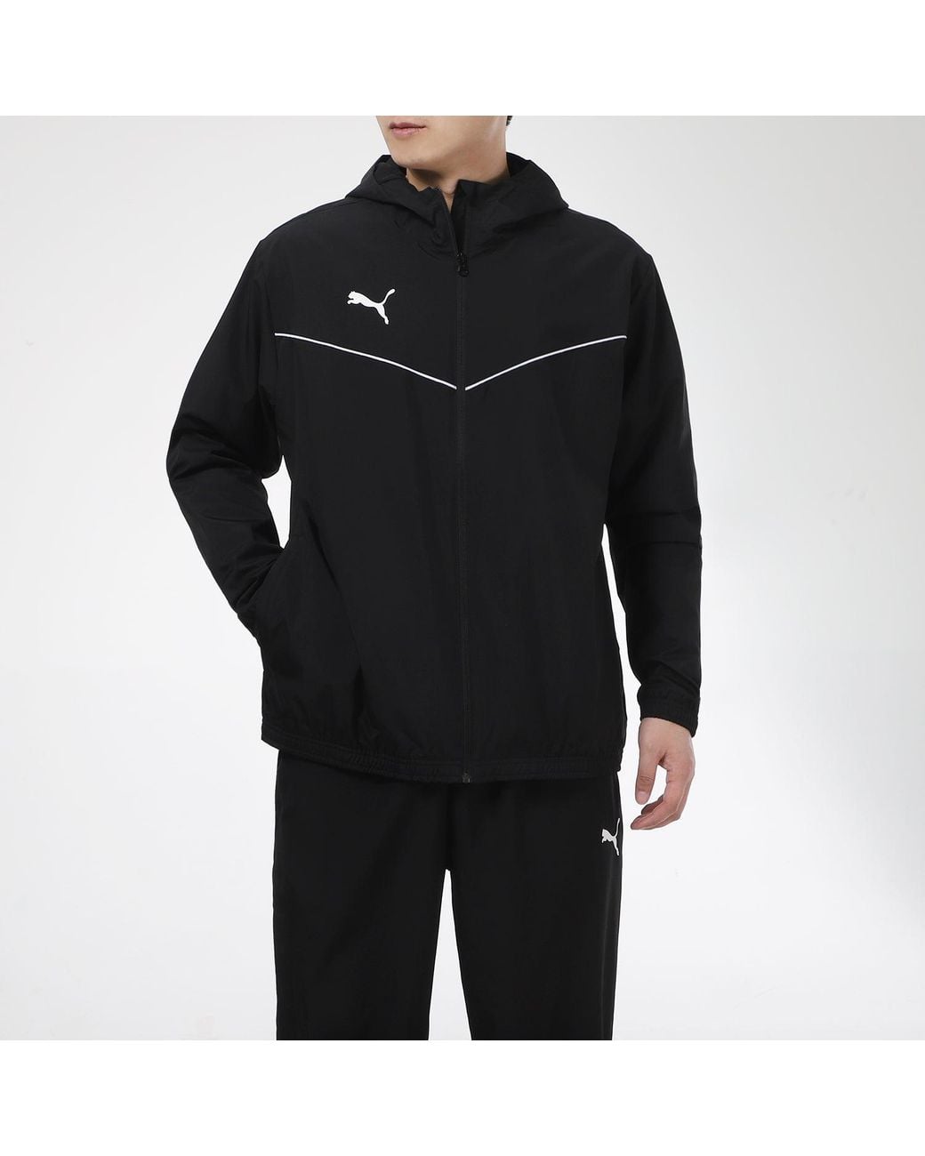 PUMA Black Full Sleeve Solid Jacket for men