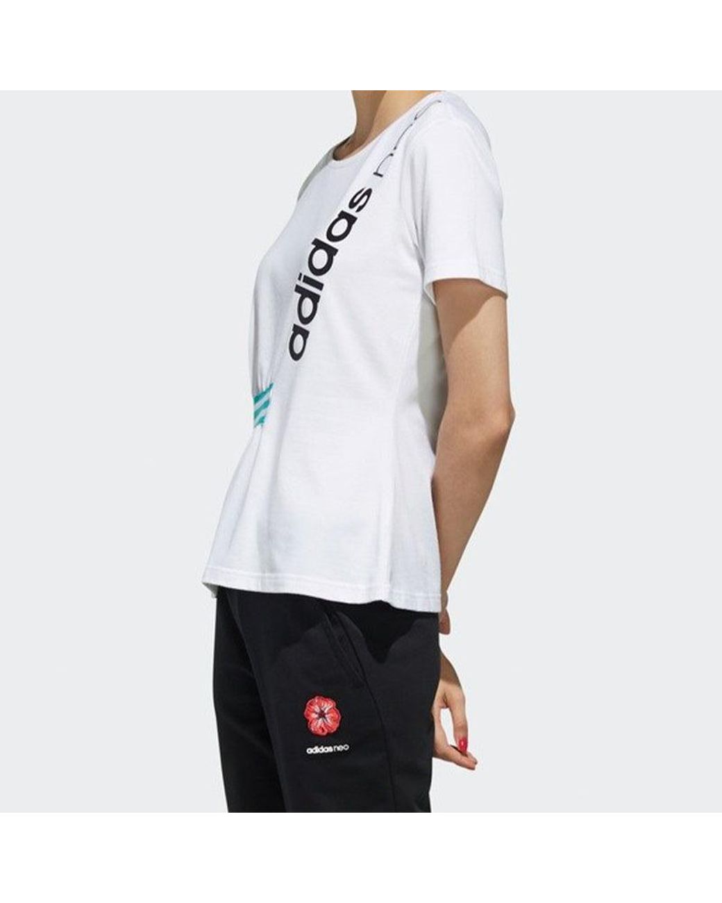 Adidas Blue (Wmns) Neo Sports Pullover Round Neck Short Sleeve