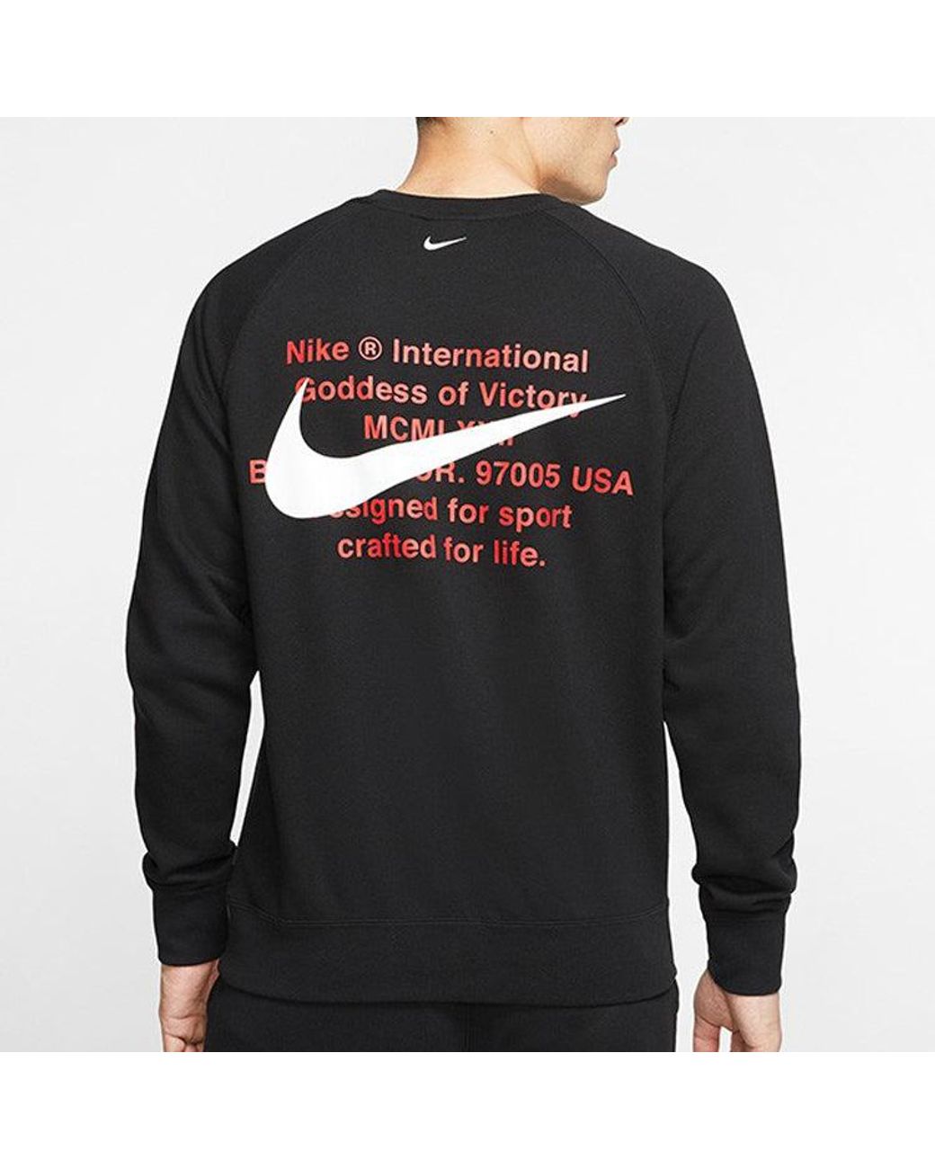 Nike Blue Tee Embroidered Round Neck Pullover for men