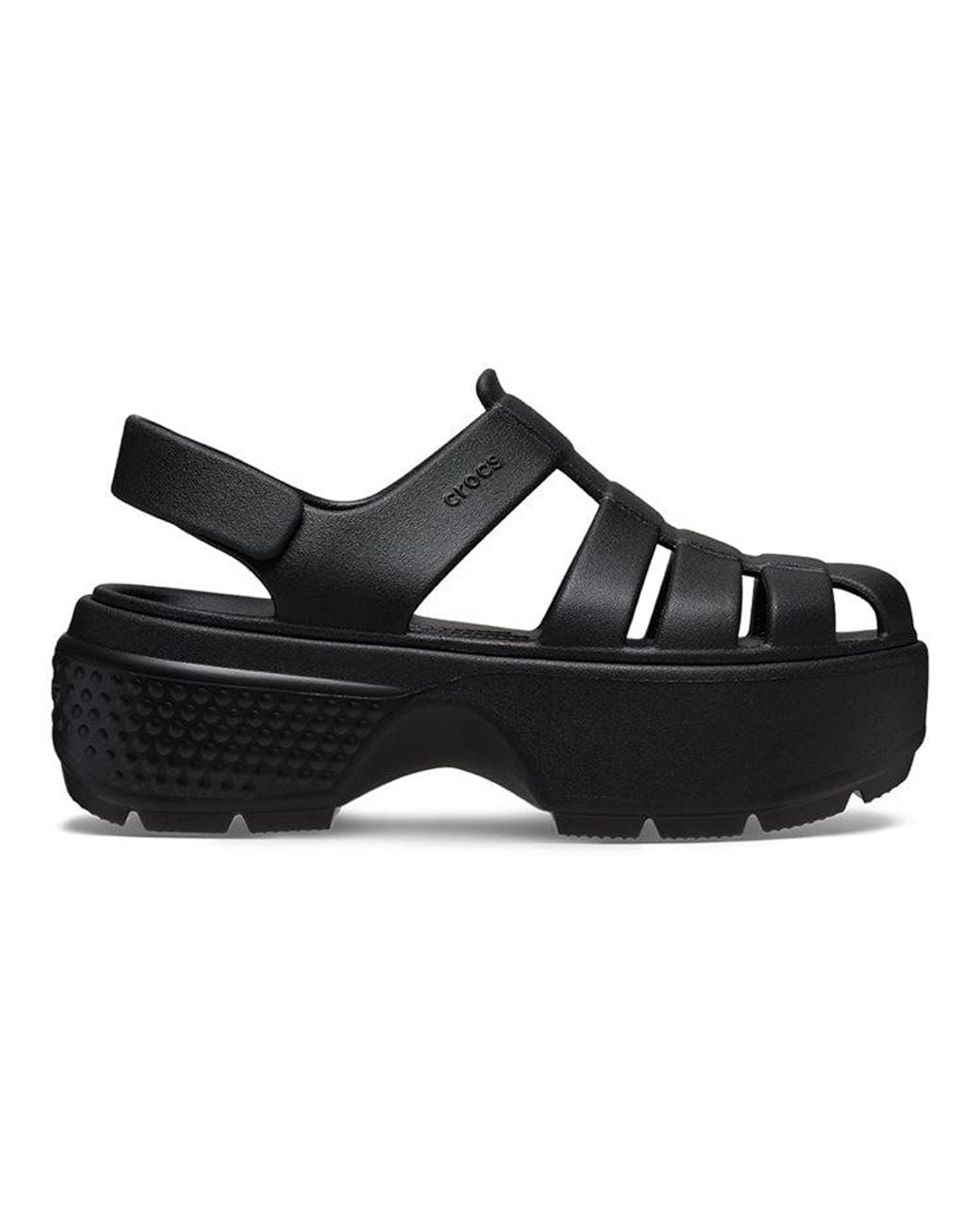 CROCSTM Black (Wmns) Stomp Fisherman Sandals
