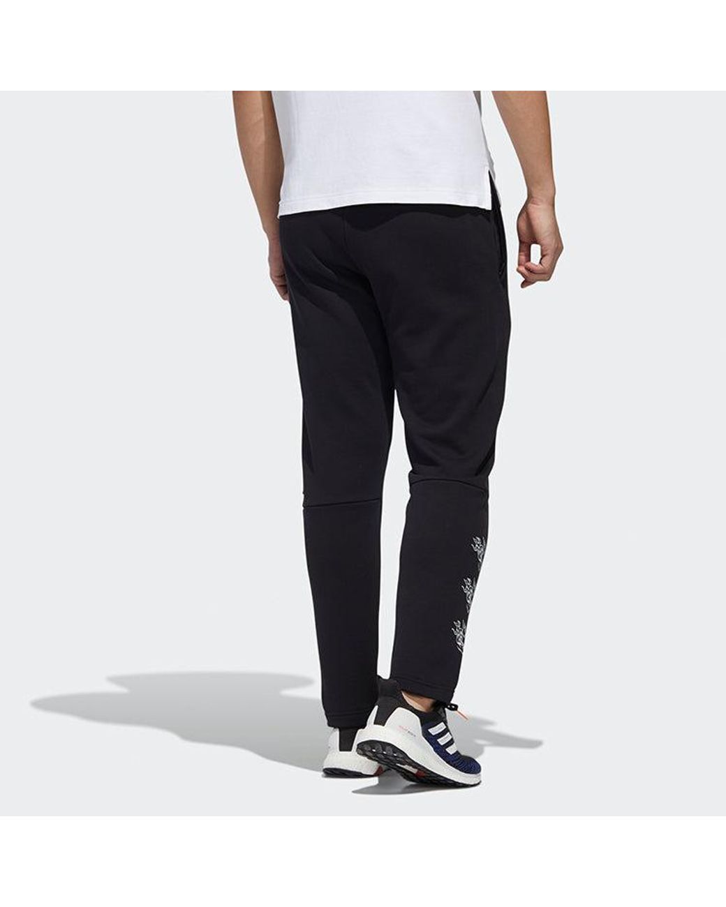 Adidas Black Ub Pnt Wv Deco Logo Printing Training Running Casual Sports Pants for men
