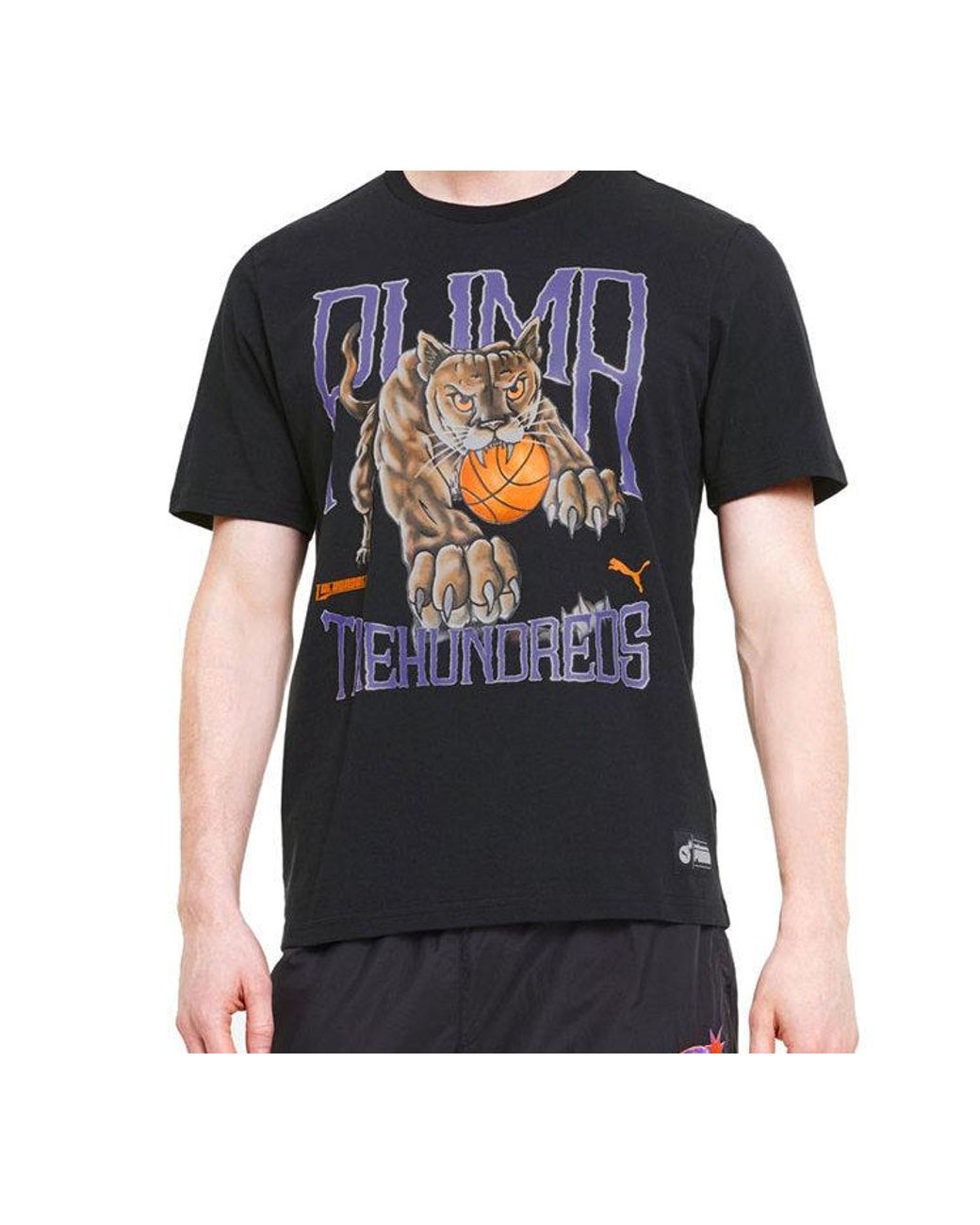 PUMA Black X The Hundreds Tee Printing Round Neck Short Sleeve for men
