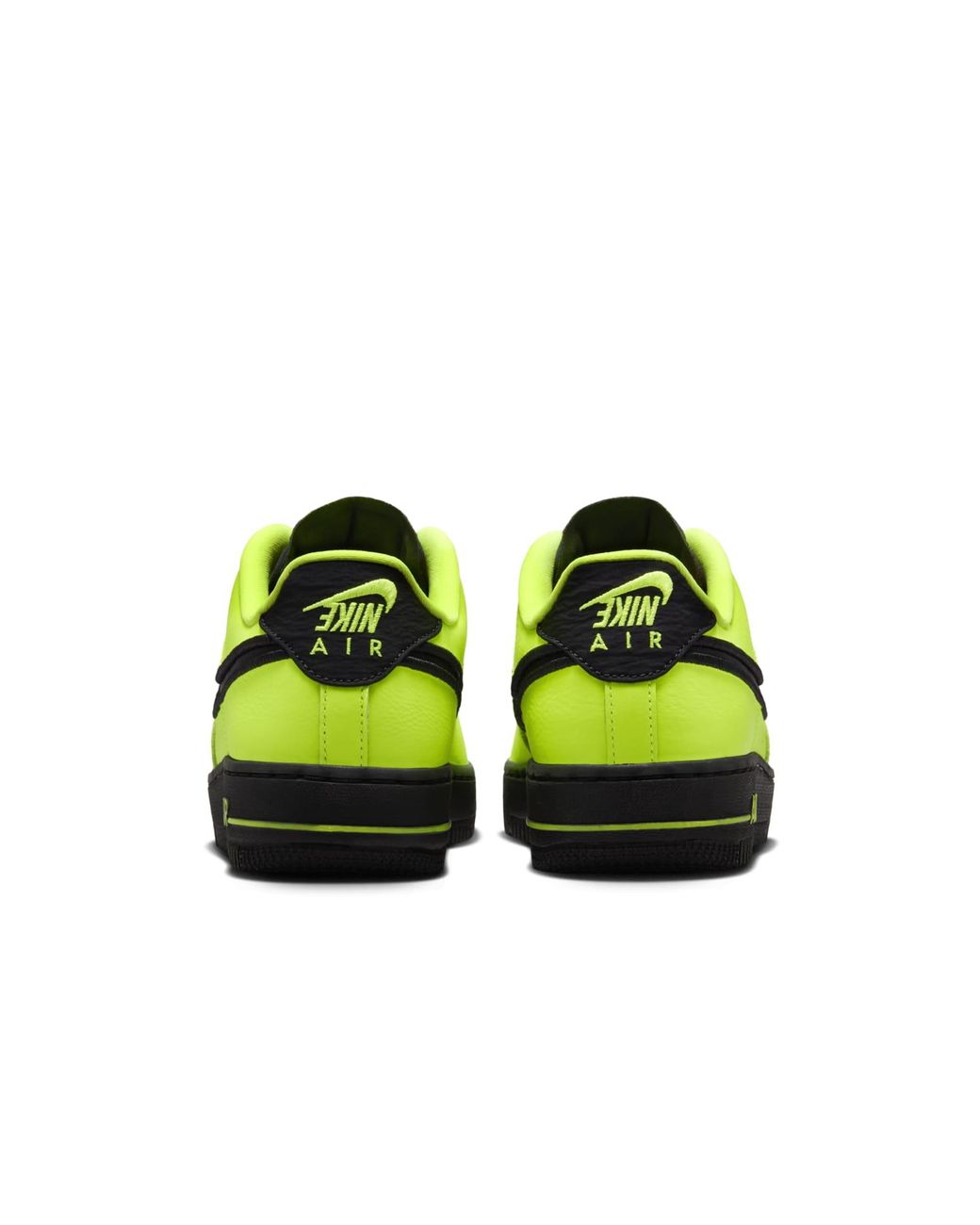 nike black and fluro green air force 1 jester trainers