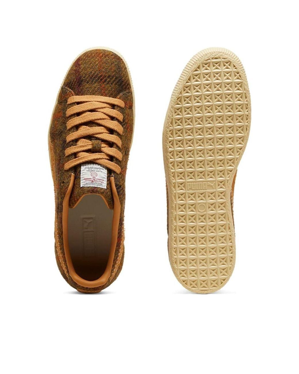 PUMA Brown Clyde 'Harris Tweed Chamomile Caramel Latte' for men
