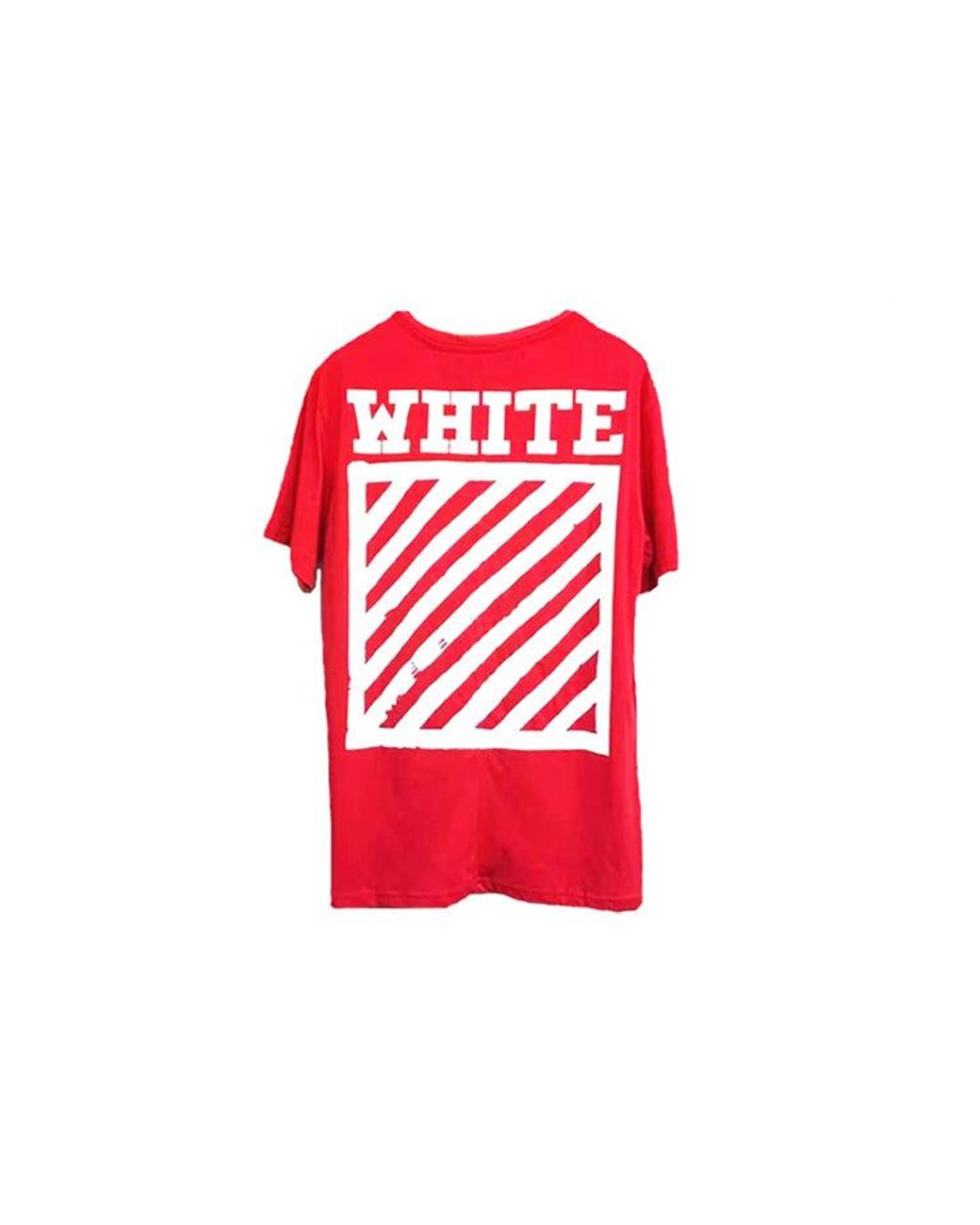 Off-White c/o Virgil Abloh Red Brushed Diagonal S/S T-Shirt for men