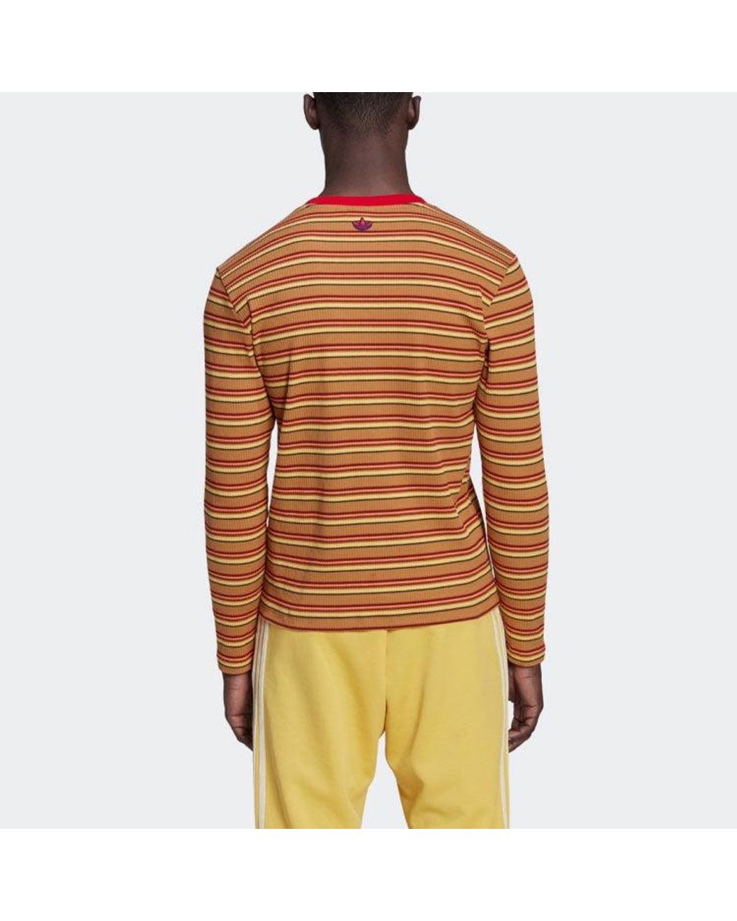 Adidas Brown X Wales Bonner Stripe Long Sleeves T-Shirt for men