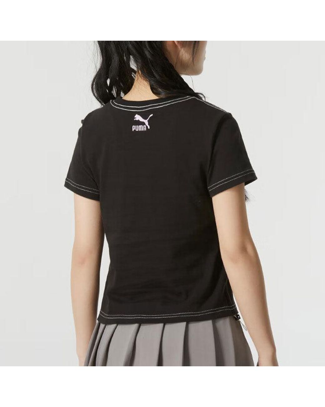 PUMA Black (Wmns) Graphic Short Top