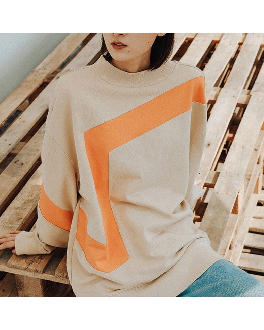 Vans Orange Logo Printing Casual Sports Pullover Couple Style for men