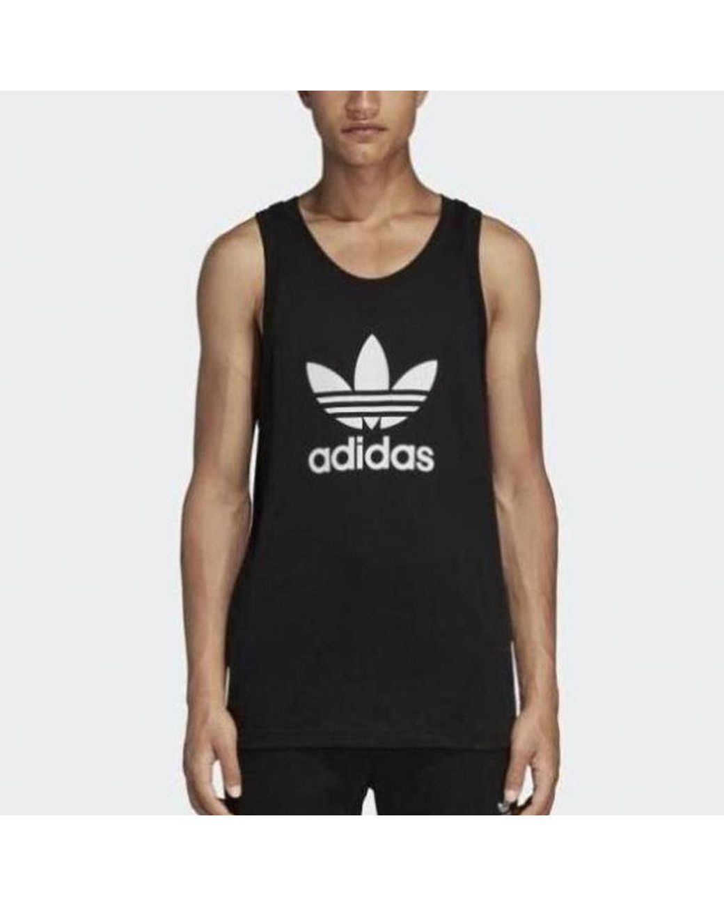 Adidas Black Originals Trefoil Logo Vest for men