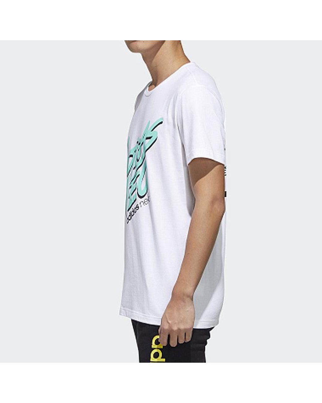 Adidas Blue Neo Faves Tee Sports Short Sleeve for men