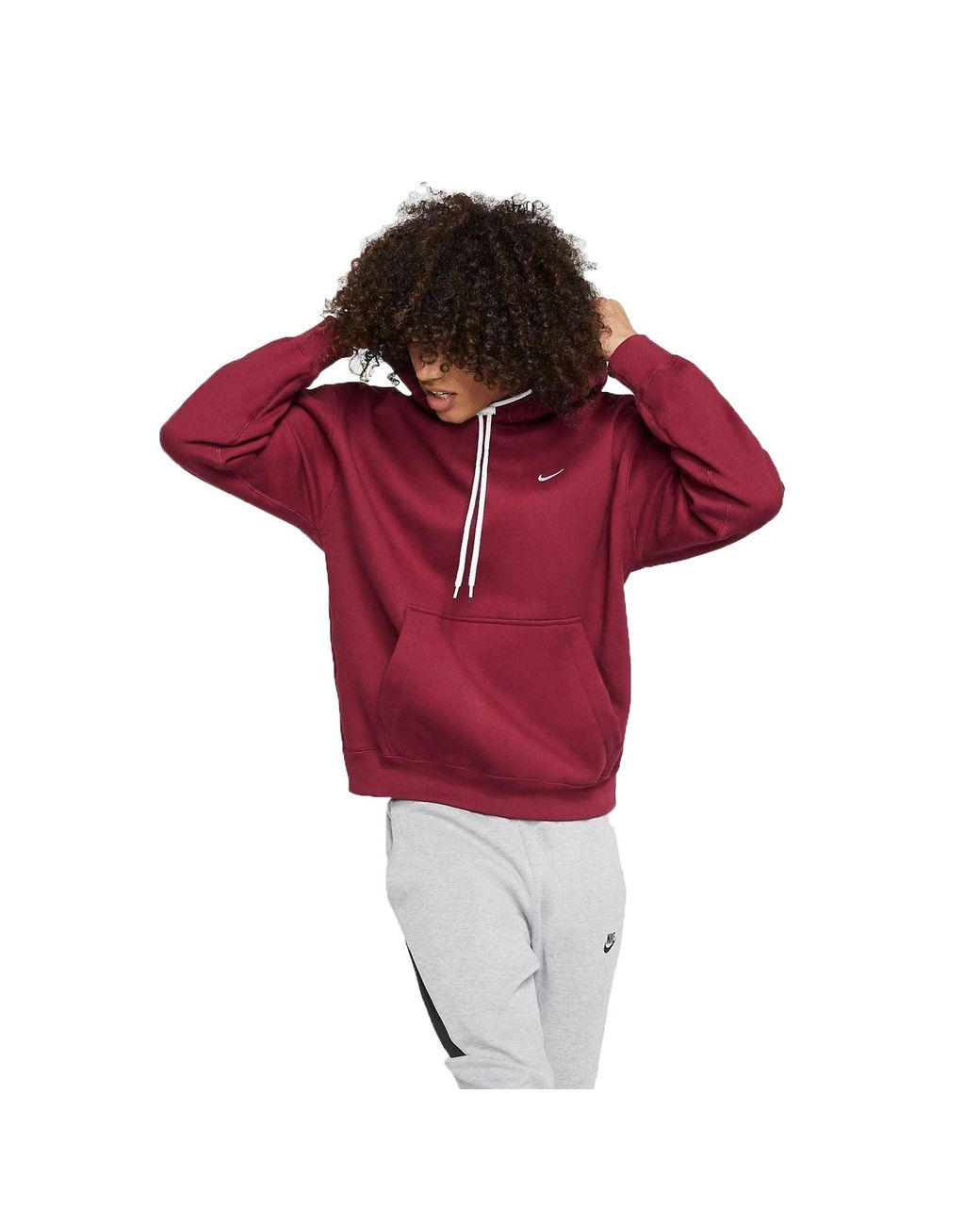 nike red swoosh hoodie