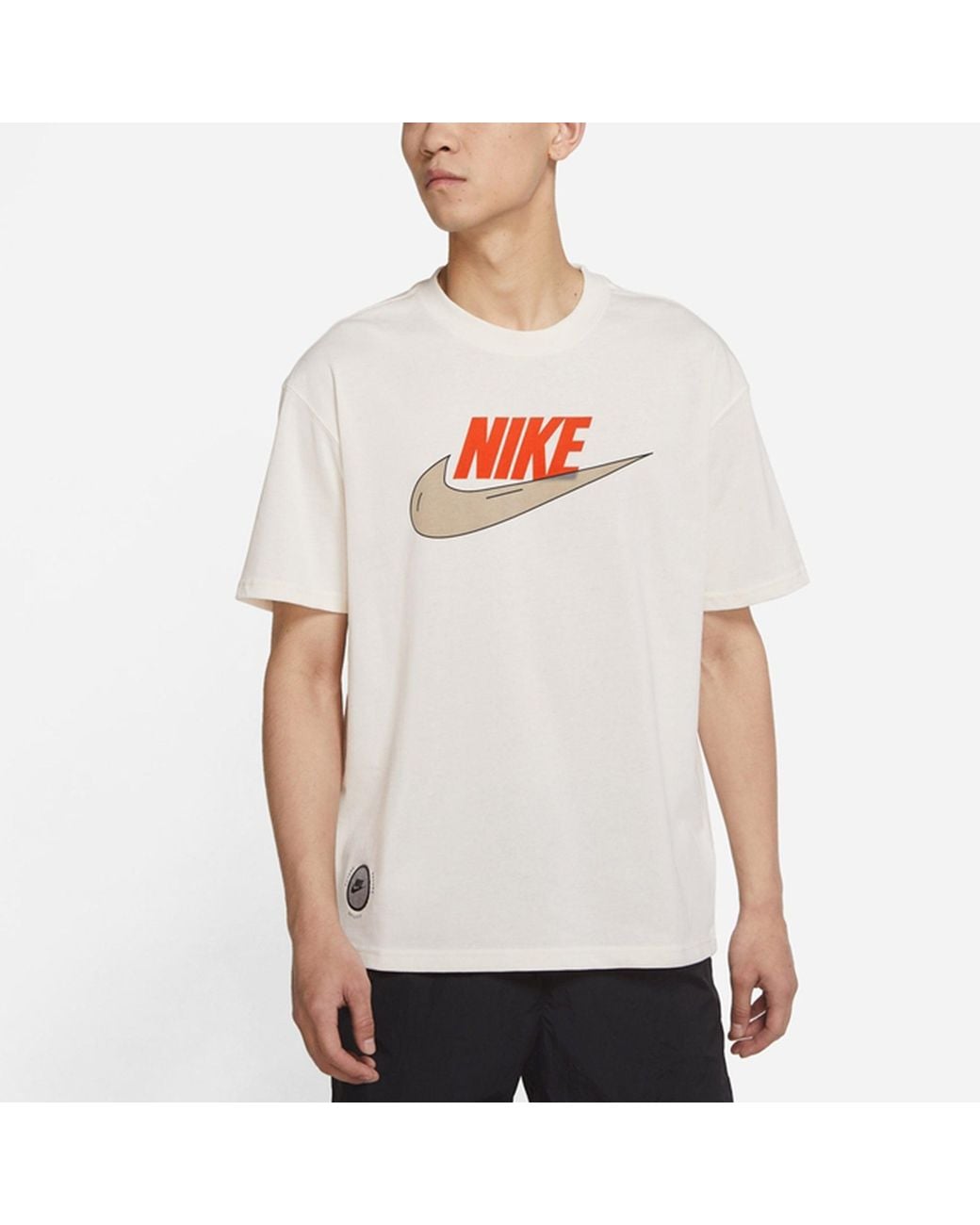 Nike White Sportswear Tee M2Z Purpose Leisure Sports Round Collarletter Print Short Sleeve for men