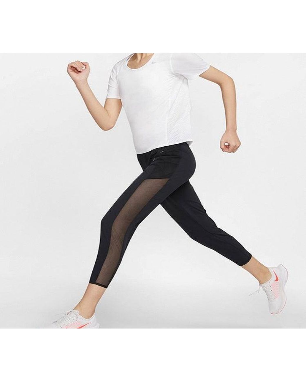 Nike White (Wmns) City Sleek Dri-Fit Quick Dry Running Short Sleeve