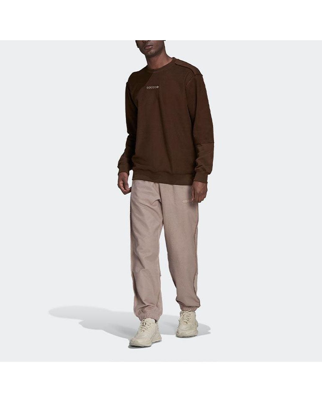 Adidas Brown Originals Sports Round Neck Pullover for men