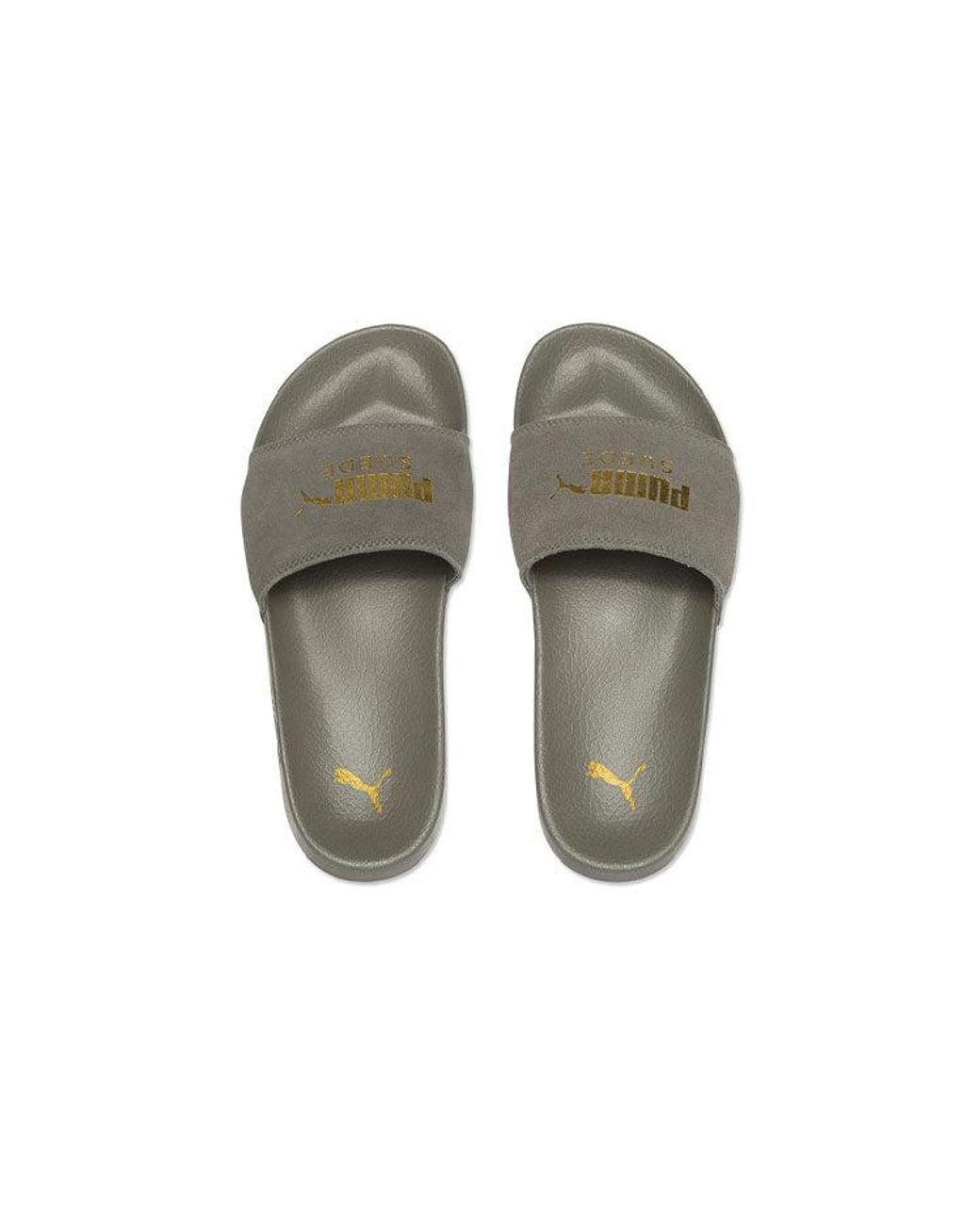 PUMA Gray Leadcat Suede Slippers for men