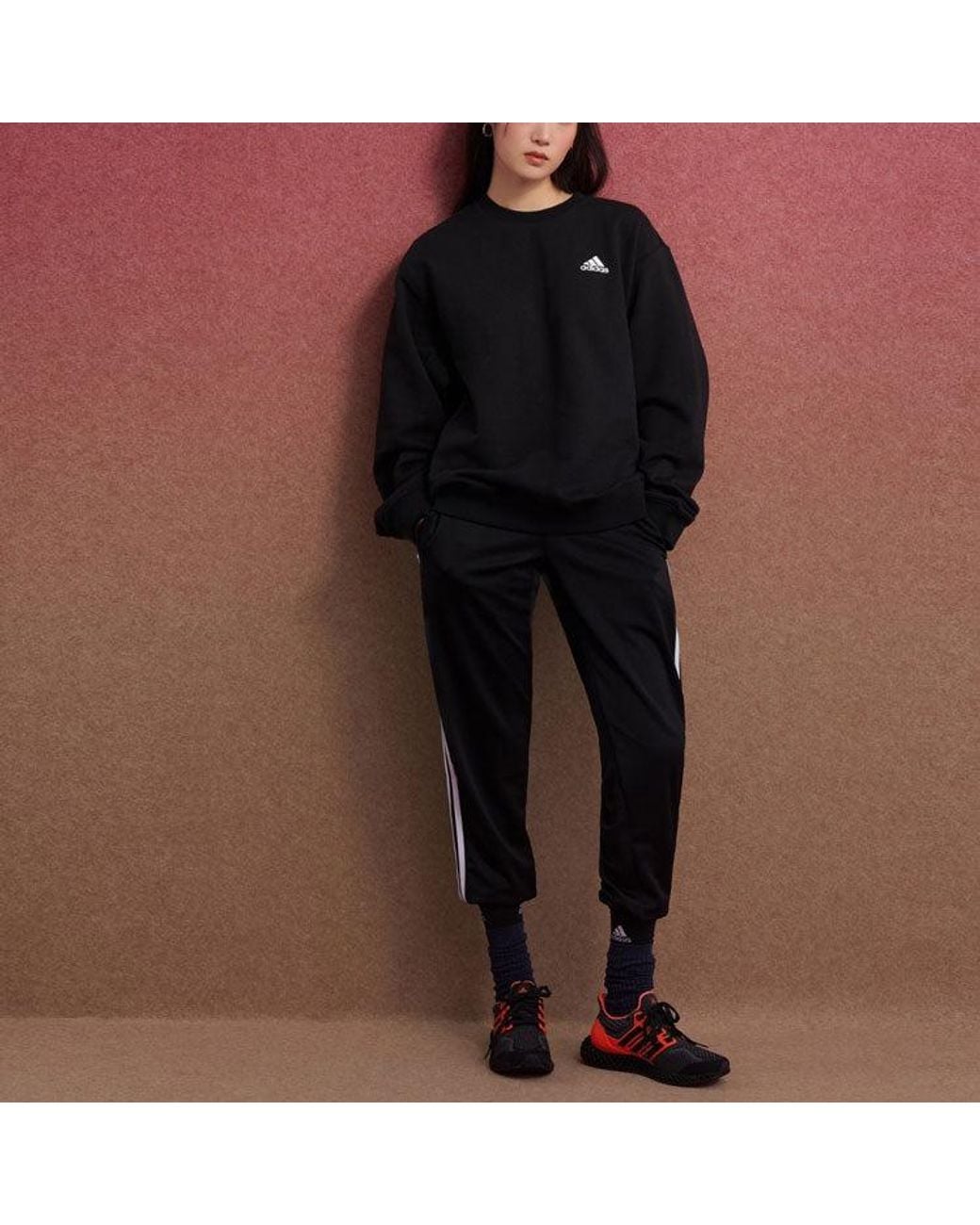 Adidas Black 3S Pants Stripe Lacing Bundle Feet Training Sports Pants for men