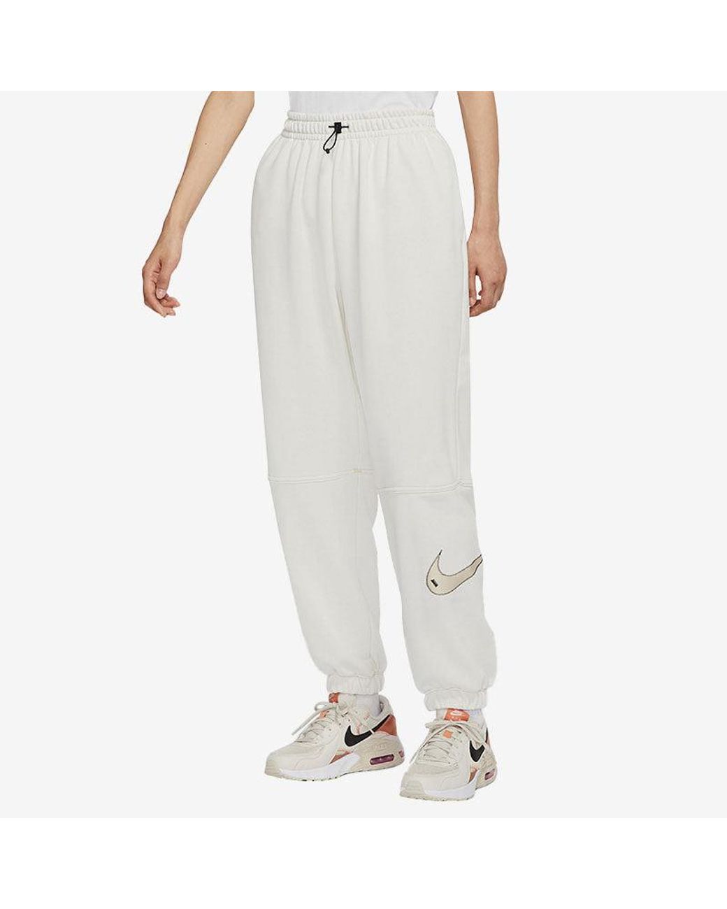 Nike White (Wmns) Casual Sports Stay Warm Bundle Feet Long Pants/Trousers