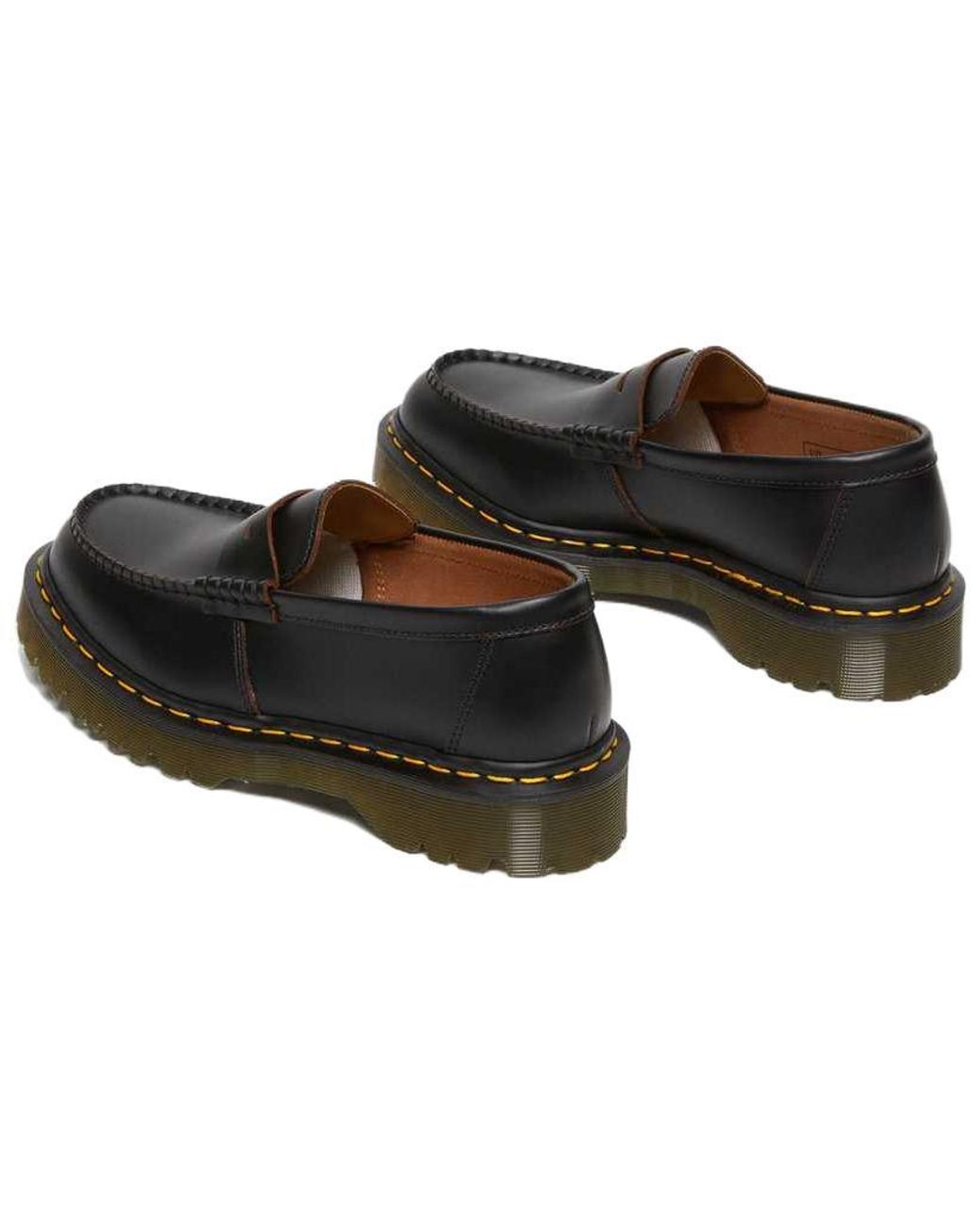 Dr. Martens Black Penton Bex Stitch Quilon Leather Loafers