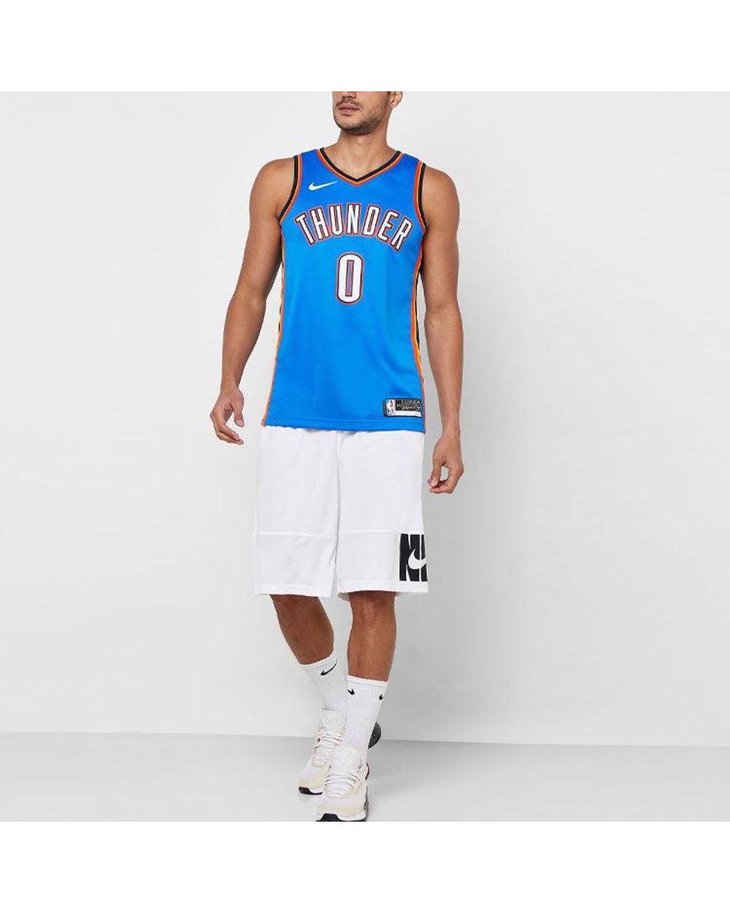 Nike Blue Nba Oklahoma City Thunder Russell Westbrook 0 Swingman Tank for men