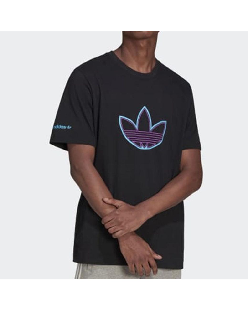 Adidas Black Originals Outline Logo T Tee for men