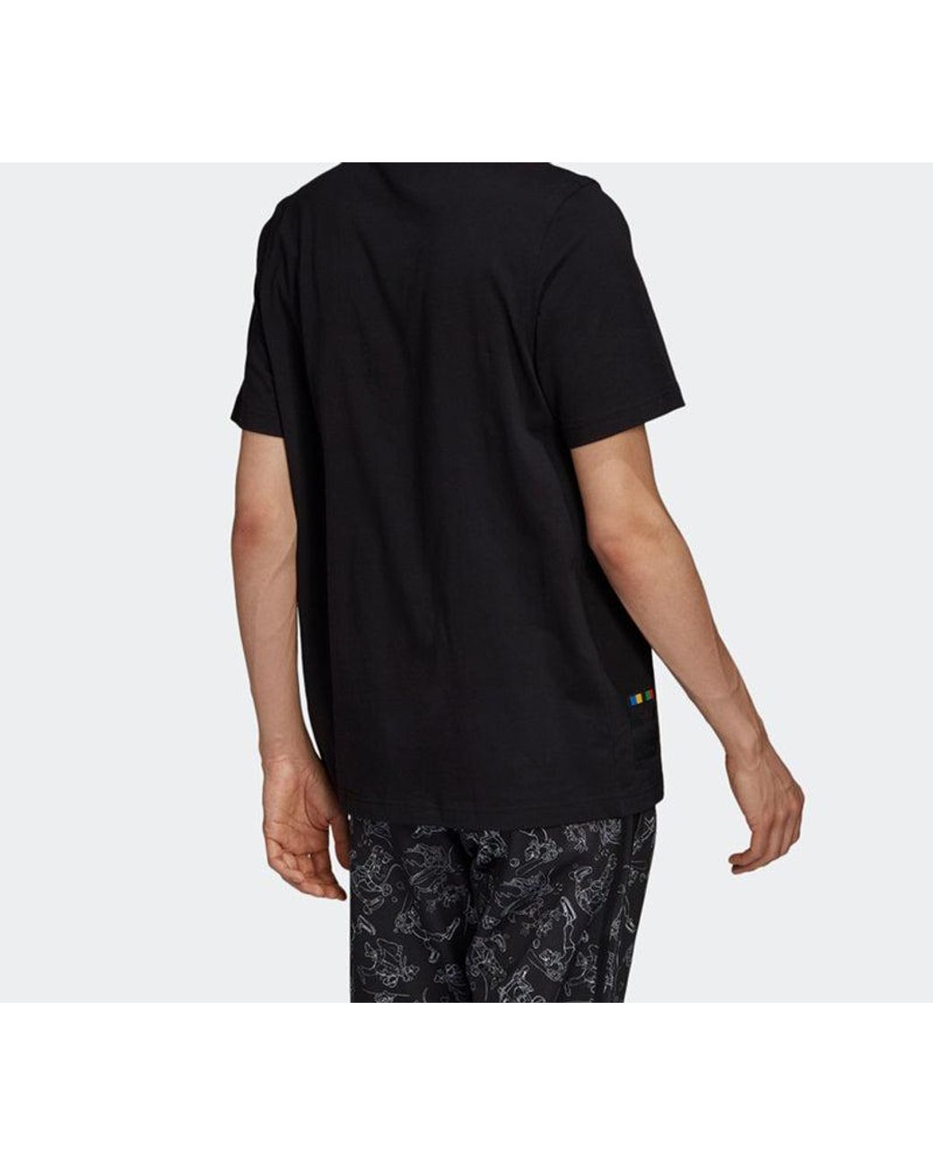Adidas Black X Disney Goofy Crossover Logo Short Sleeve for men