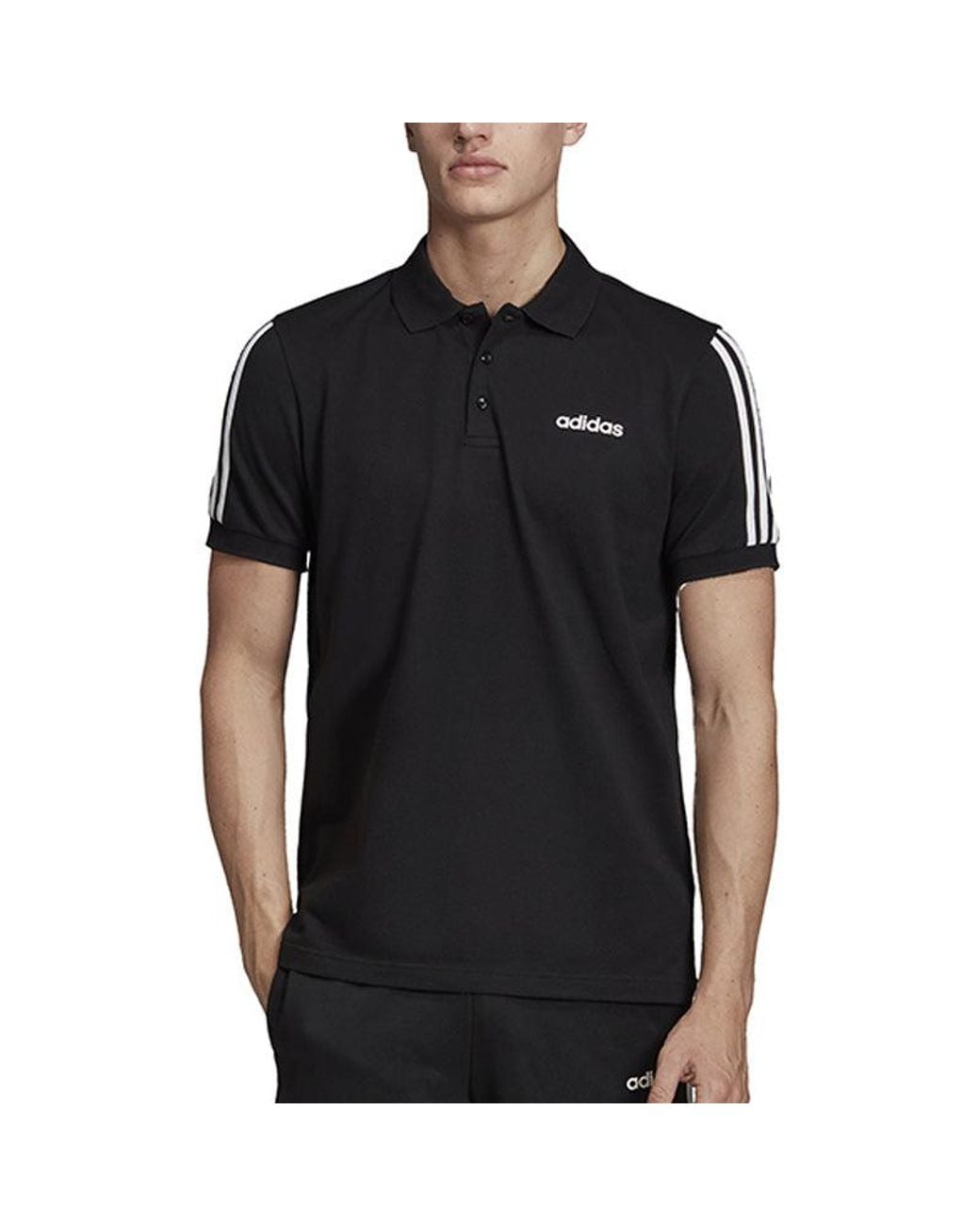Adidas Black Casual Sports Breathable Short Sleeve Polo Shirt for men