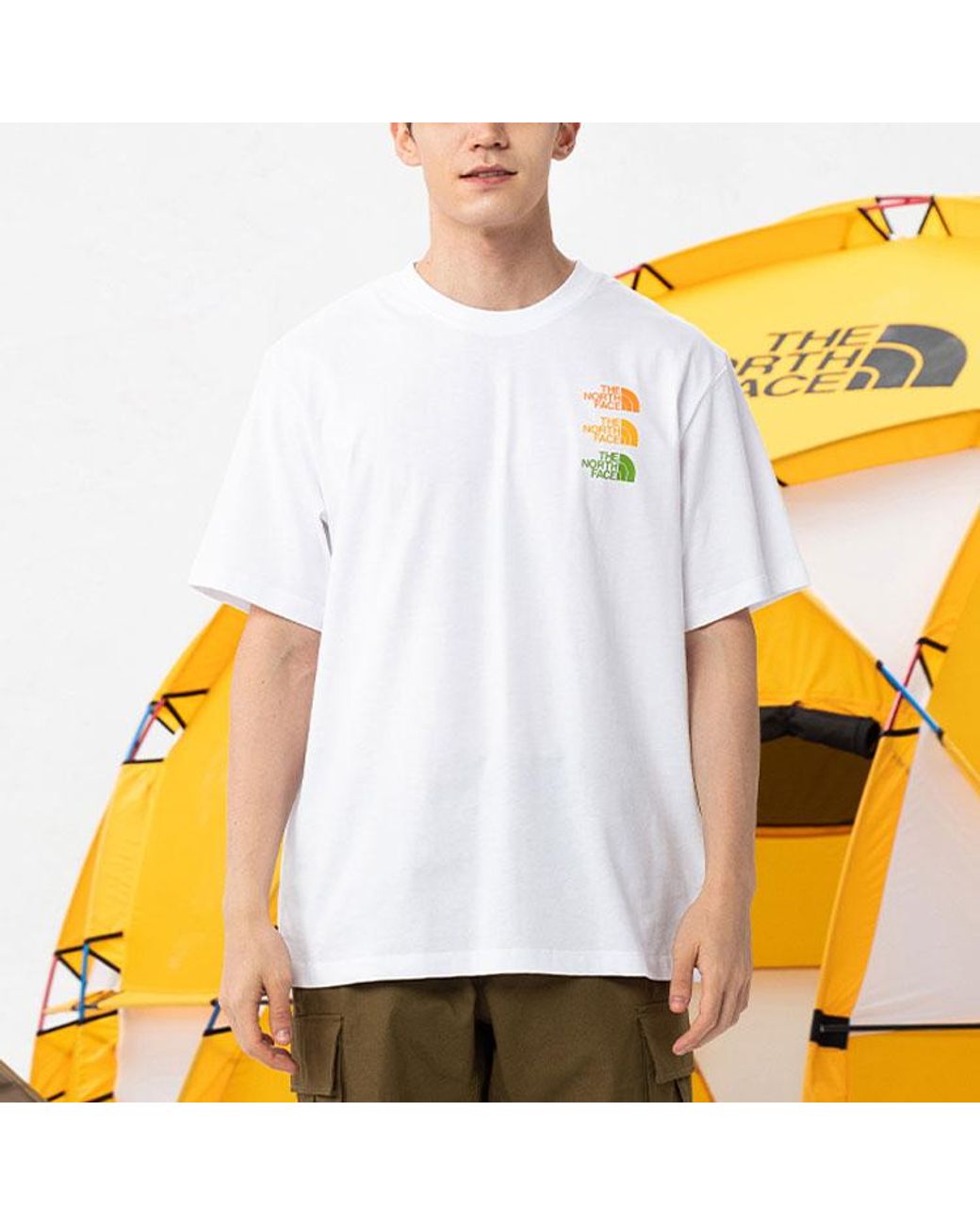 The North Face White Ss21 Tri Logo Shirt for men