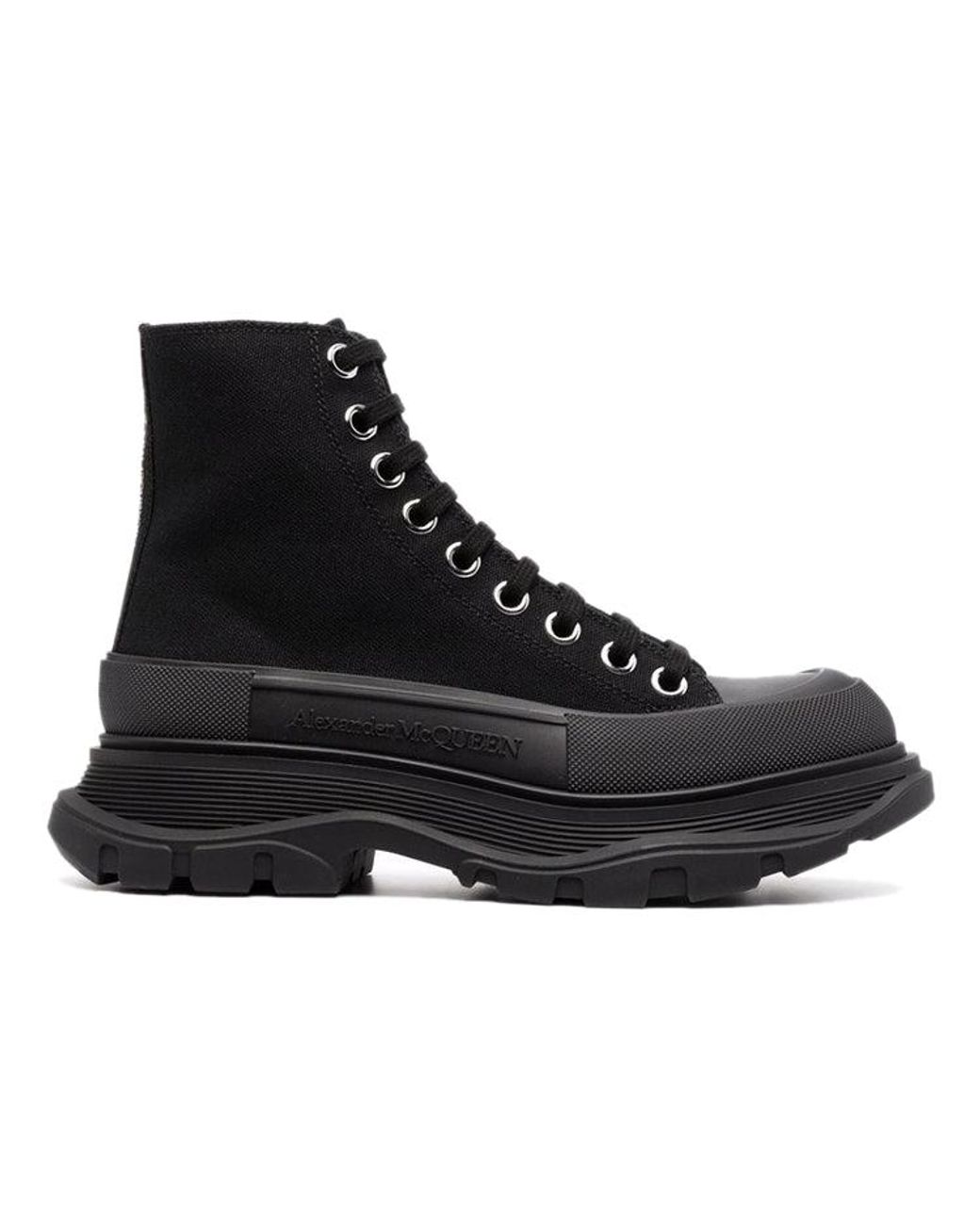 McQueen Black (Wmns) Tread Slick Lace Up Boot