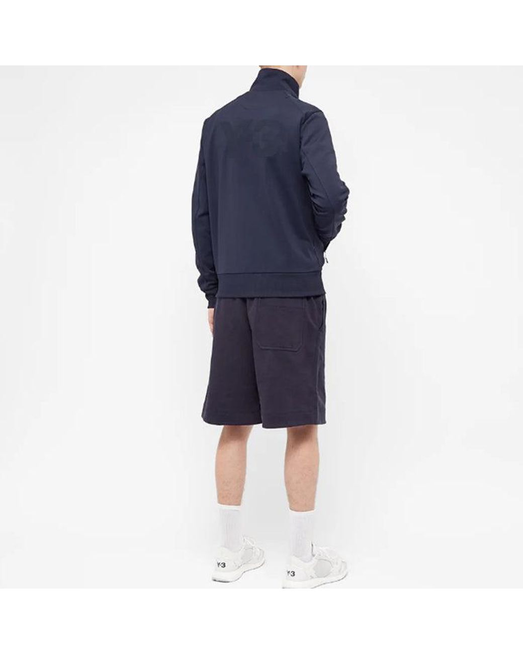 Adidas Blue Y-3 Stand Collar Long Sleeves Casual Zipper Jacket for men