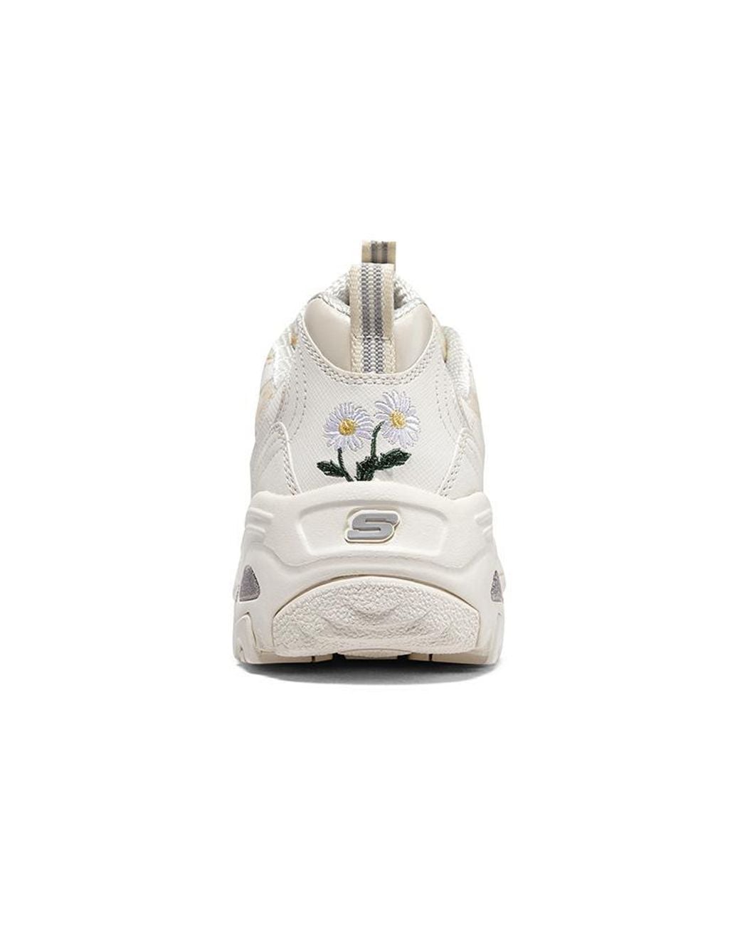 Skechers White (Wmns) D'Lites 1.0 Sneakers