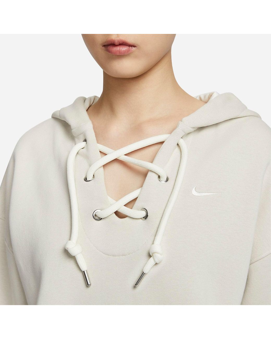 Nike Gray (Wmns) Serena Williams Design Crew Fleece Pullover Hoodie