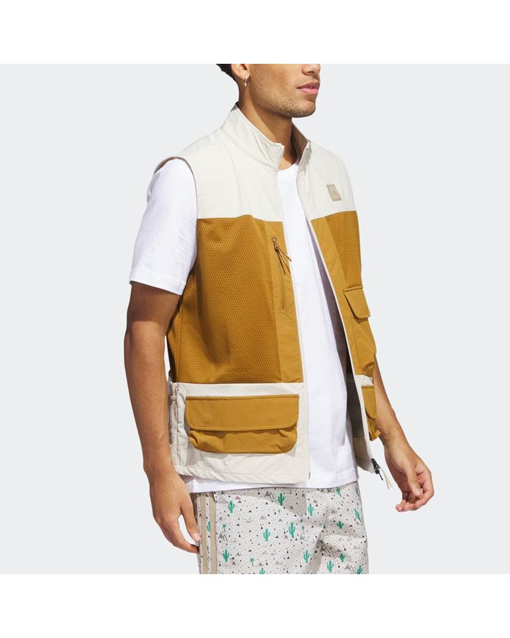 Adidas Natural Adicross Full-Zip Golf Vest for men