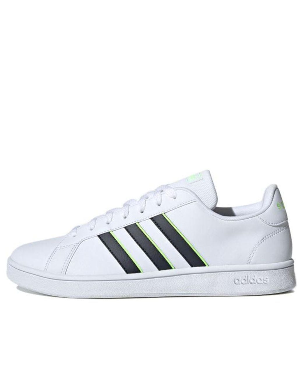 Adidas White Grand Court Base Carbon' for men