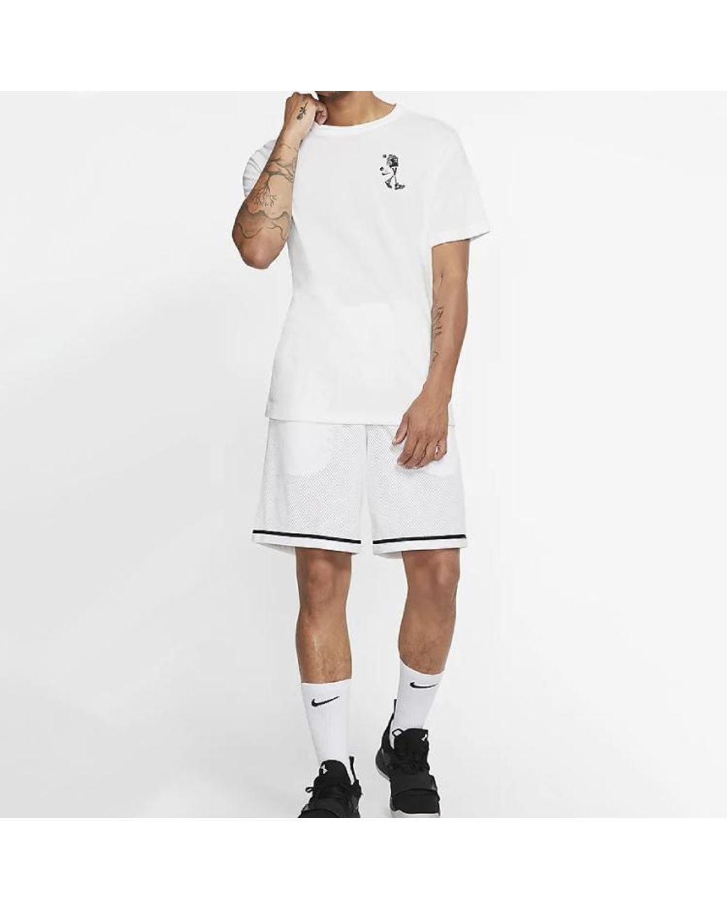 Nike White Back Basketball Graffiti Printing Short Sleeve for men