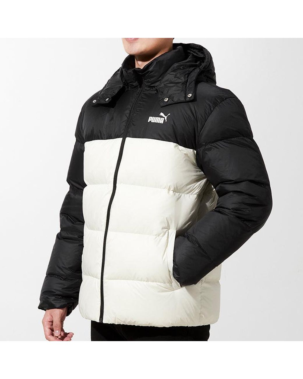 PUMA Black Detachable Hoodie Down Jacket for men