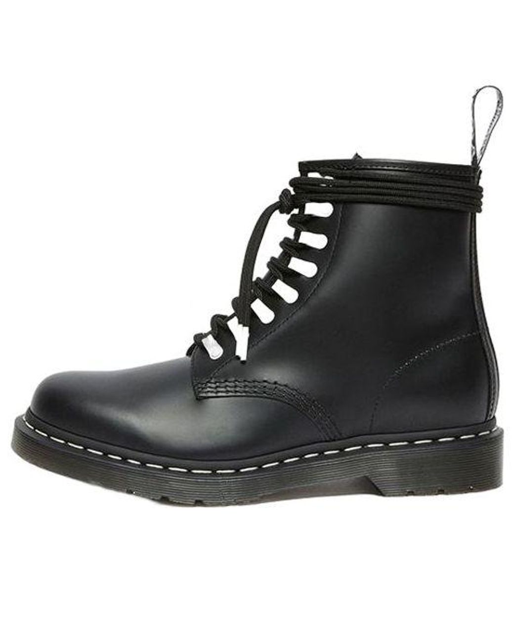 Dr. Martens Black 1460 Contrast Hardware Leather Lace Up Boots