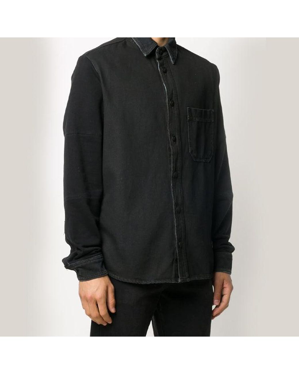 Off-White c/o Virgil Abloh Blue Arrows Arrow Pattern Denim Shirt Ordinary Version for men
