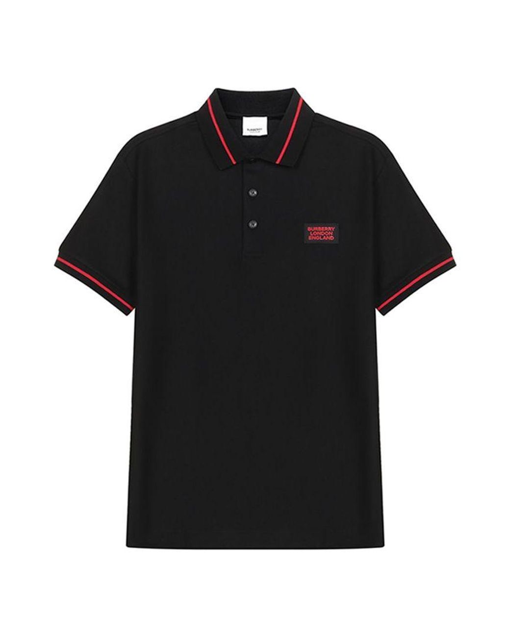 Burberry Black Short Sleeves Polo Shirt for men