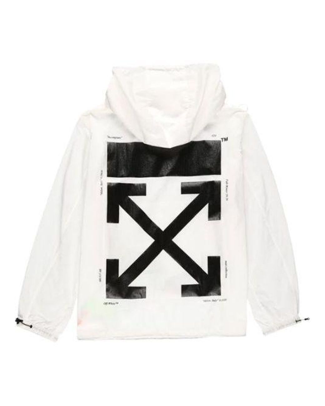 Off-White c/o Virgil Abloh Black Fw19 Printing Pullover Hooded Jacket for men